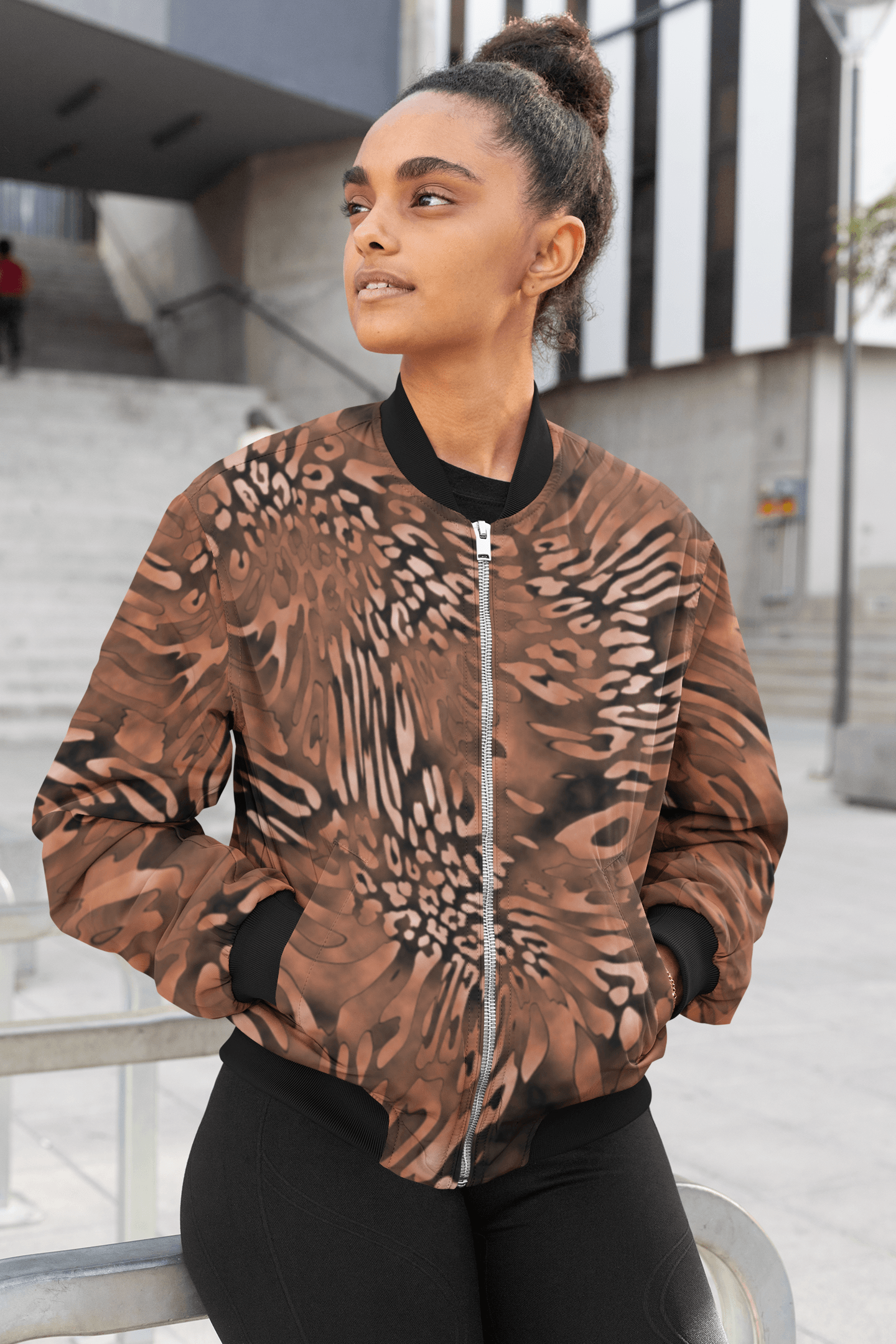 Brown Tie & Dye Bomber Jacket - The Accessorys Official