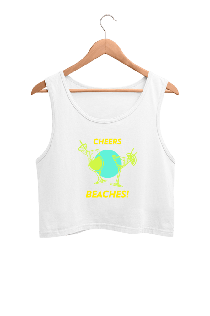 Cheers Beaches Crop Tank - The Accessorys Official
