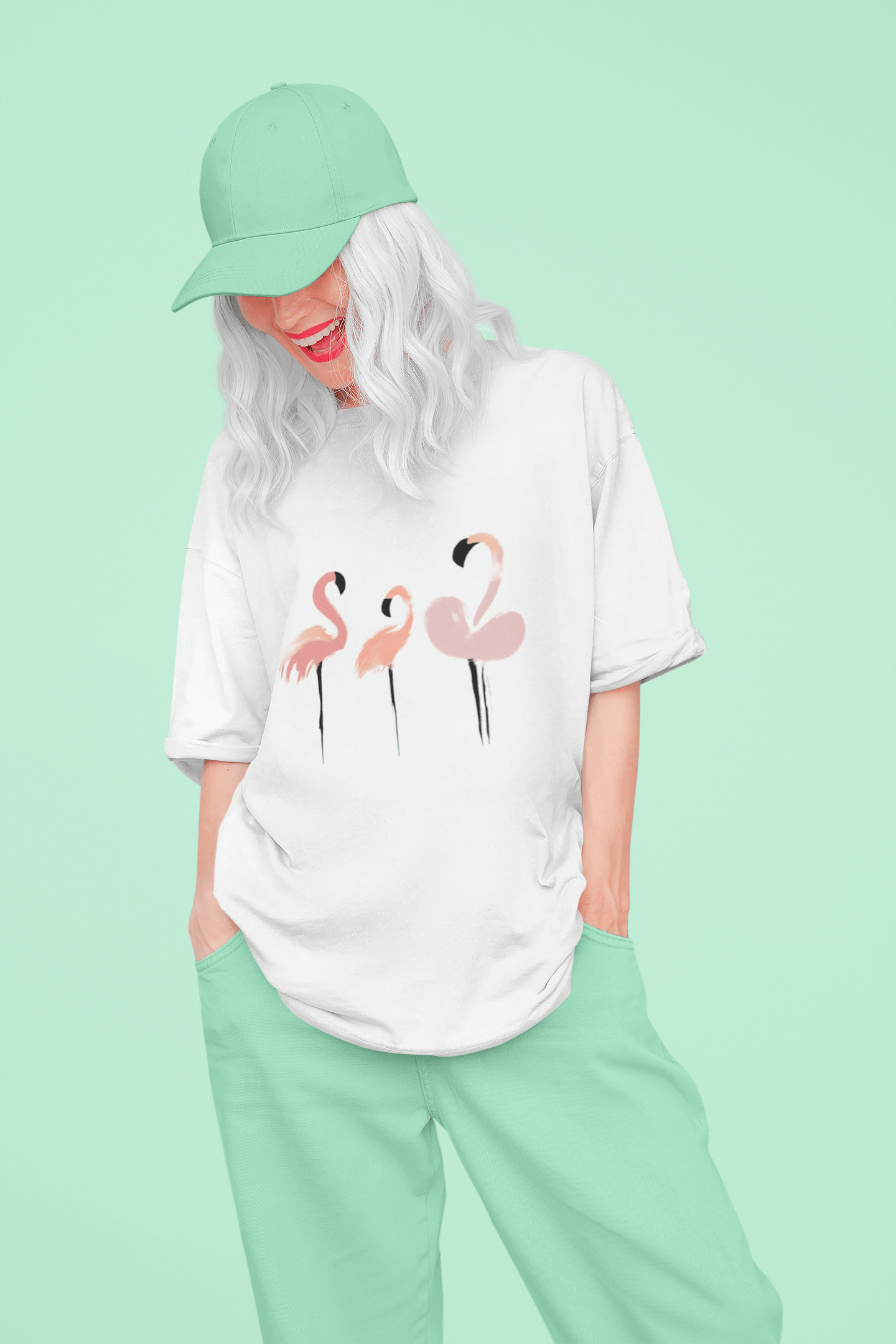 Flamingo Ballet Baggy T-Shirt - The Accessorys Official