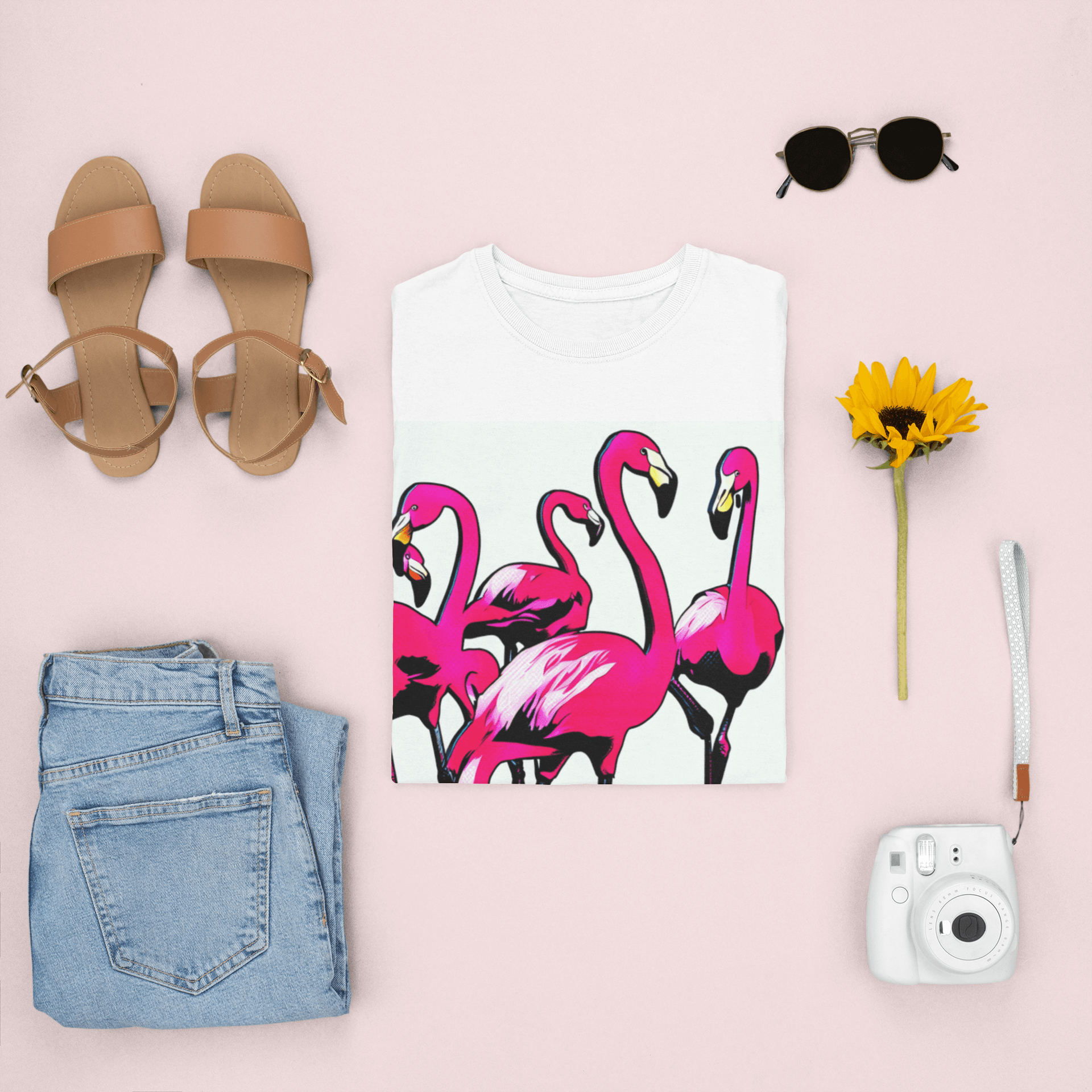 Flamingo Flock Baggy T-Shirt - The Accessorys Official