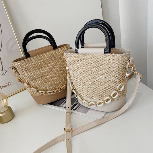 Hand Held Straw Woven Bag - The Accessorys Official