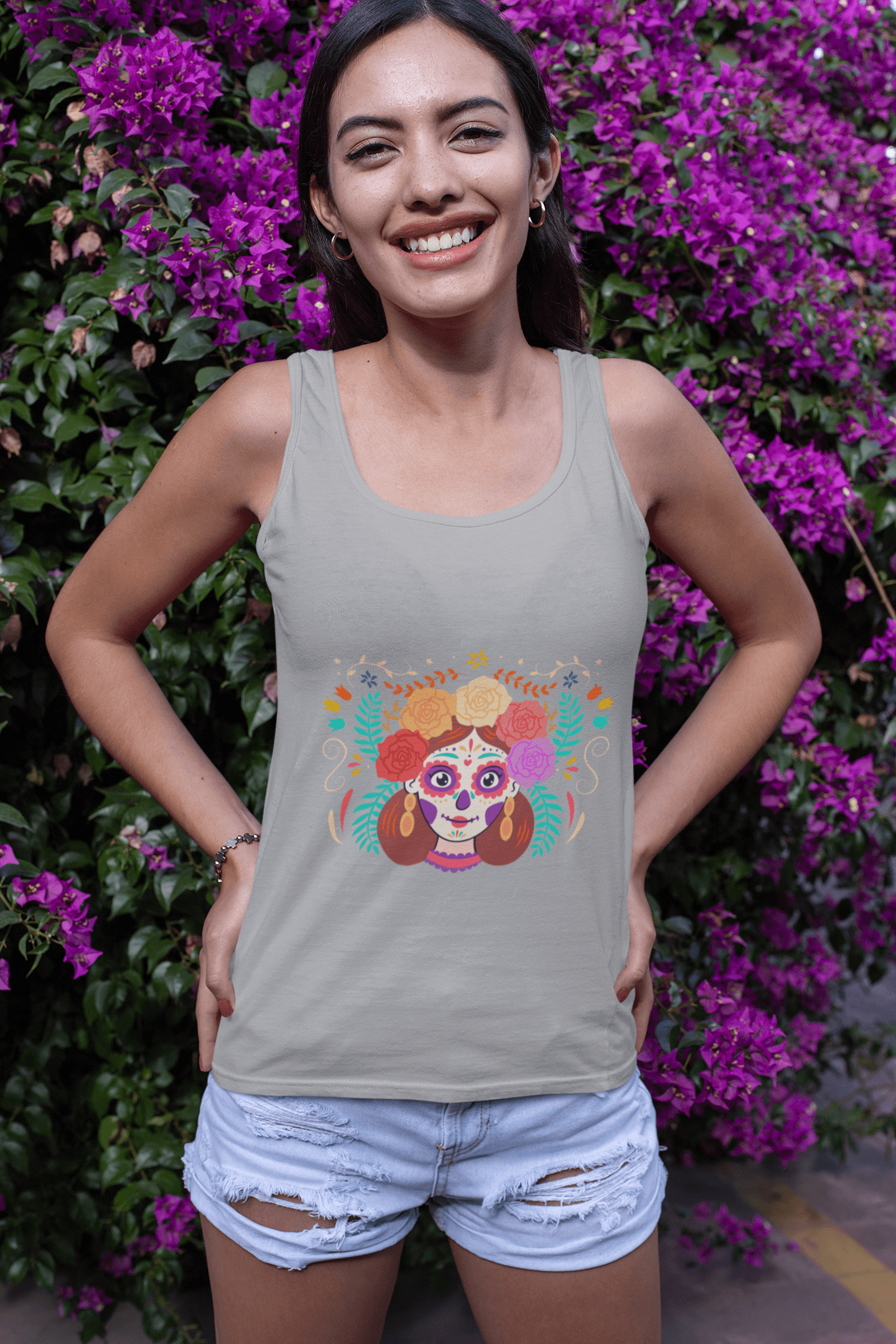 Mexican Skull Girl Tank Top - The Accessorys Official