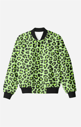 Neon Green Leopard Bomber Jacket - The Accessorys Official