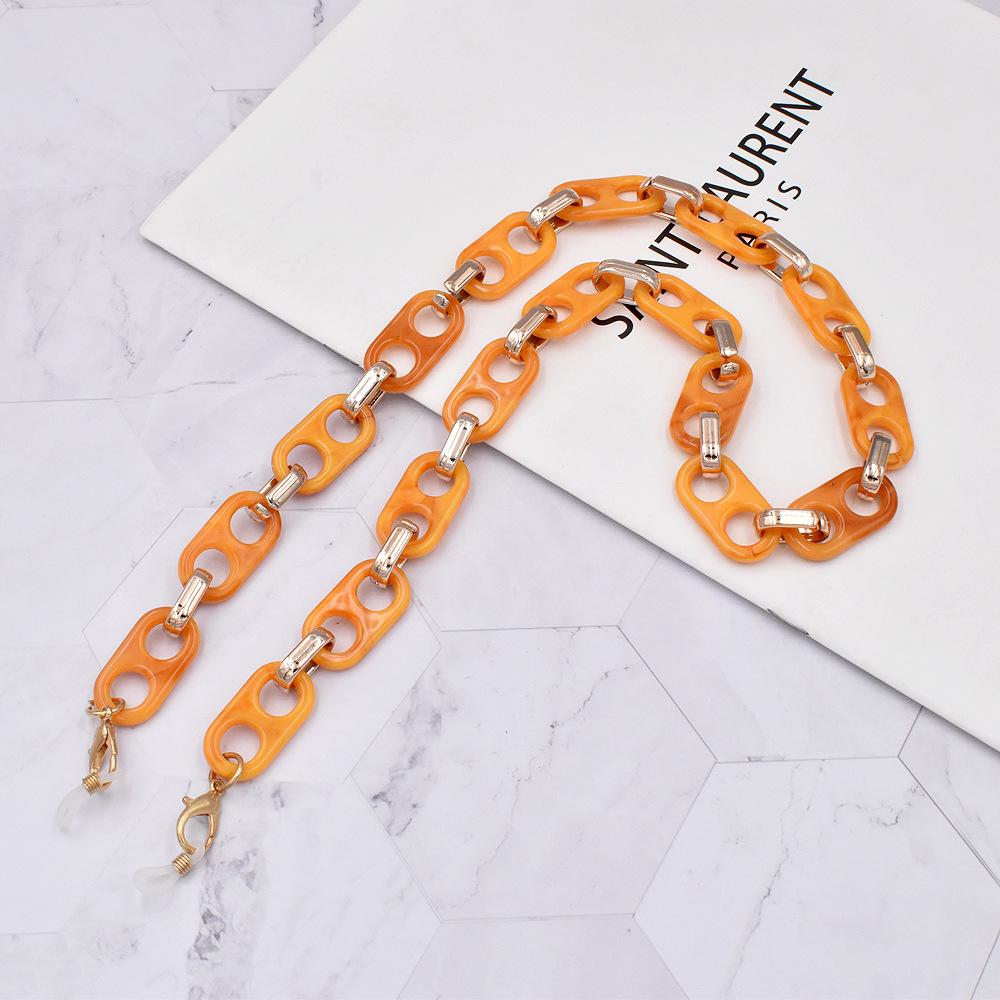 Orange Acrylic Mask & Glasses Chain - The Accessorys Official