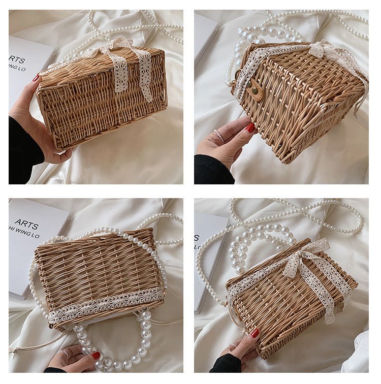 Pearl chain rattan bag - The Accessorys Official
