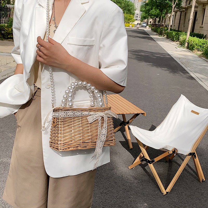 Pearl chain rattan bag - The Accessorys Official